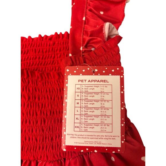 Pet Red Dress with Heart Pattern- NWT - Picture 3 of 4
